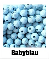 Rillenperlen 10mm babyblau